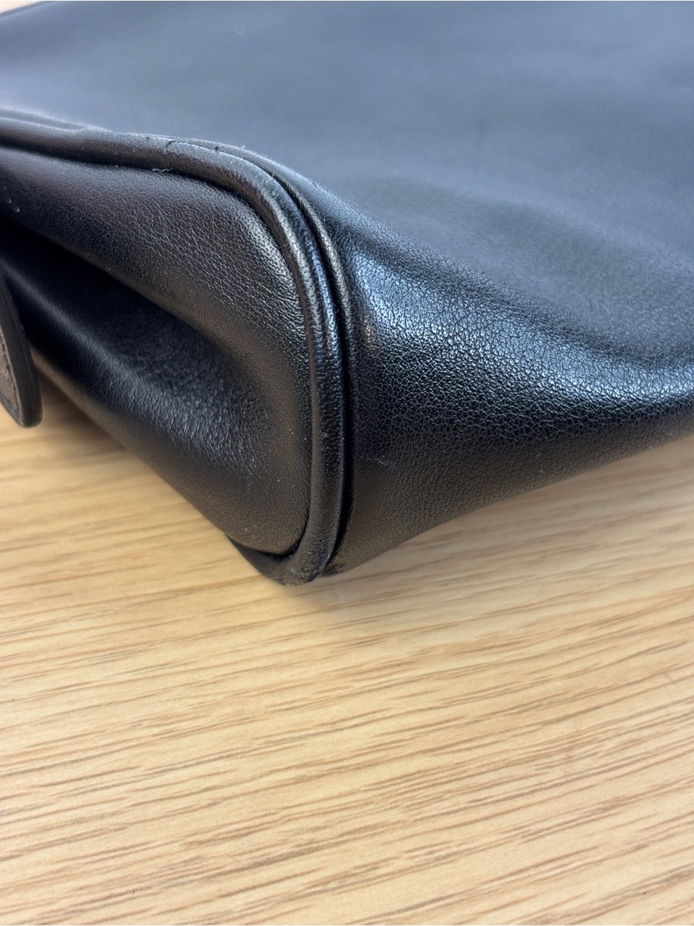 Coach Black Leather Zip Makeup Bag or Toiletry Pouch - Picture 7 of 11